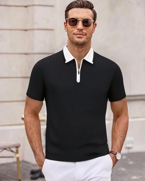 Alex Vando Men's Golf Shirt - Quick Dry Stretch Performance Polo | Short Sleeve Design
