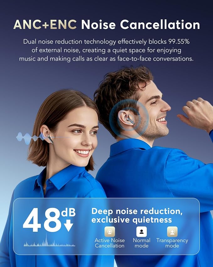 AI Translation Earbuds Real Time, 199 Language Translator Earbuds, 4 ANC Mic