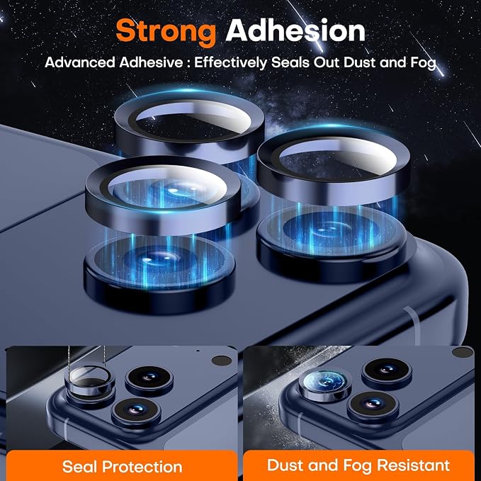 for iPhone 17 Pro/iPhone 17 Pro Max Camera Lens Protector, Tempered Glass