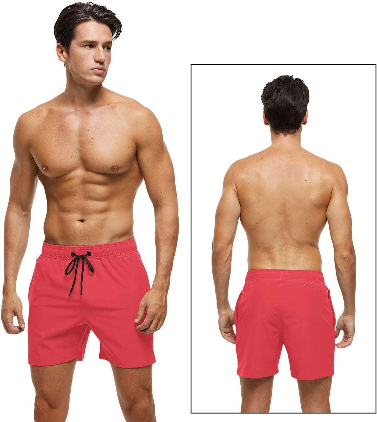 Tyhengta Men's Swim Trunks - Quick Dry Beach Shorts with Zipper Pockets & Mesh Lining