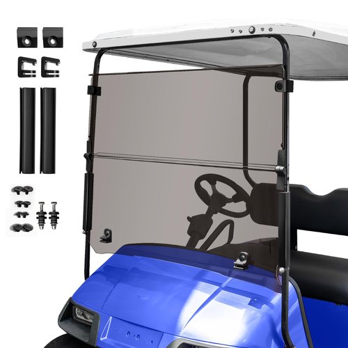 NOKINS Golf Cart Windshield Compatible With EZGO TXT(1995-2013) & PDS & DCS Gas & Electric model Golf Cart Folding Style Windshield Tinted