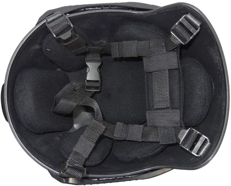 Yuxcnhaw Airsoft Helmet + Full Face Mask with NVG Fixtures and Side Rails, Medium, Black, Unisex Adults, Outdoor Activities, Tactical Streamlined