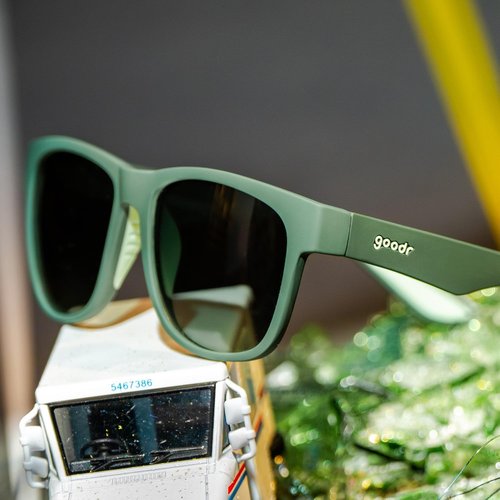 Goodr Mint Julep Electroshocks Polarized Sunglasses - Large Dark Green Frame with Gradient Lenses | UV400 Protection