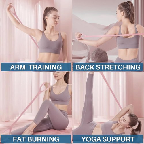 LEZER Figure 8 Resistance Band - Versatile Fitness Elastic Rope for Arm, Back, Chest & Shoulder Workouts | Ideal for Yoga & Pilates