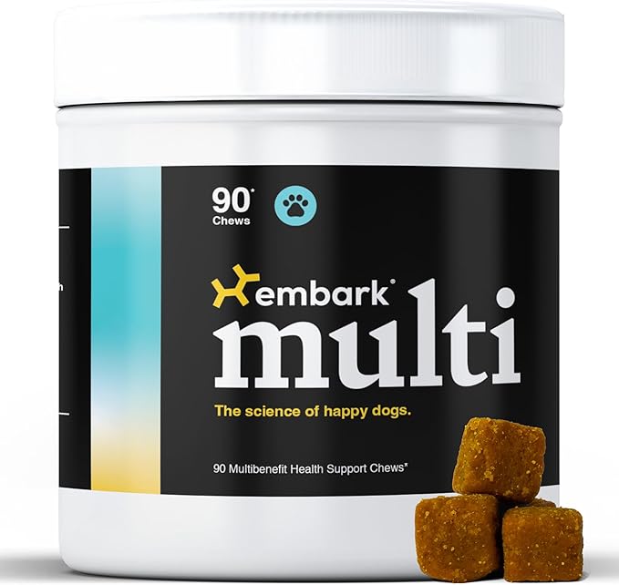 Embark Dog Multibenefit – All-in-1, Supplements for Dogs – Glucosamine, Chondroitin, Joint Support – Skin, Coat, Brain, and Immune Health – Vet-Formulated and All-Natural – 90 Soft Chews