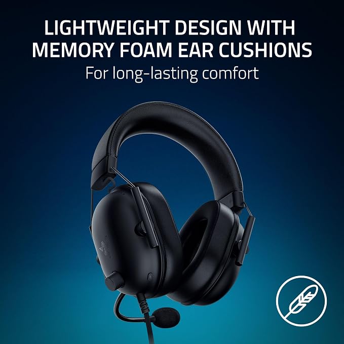 Razer BlackShark V2 X Wired PlayStation Gaming Headset, Black | 50mm Drivers, Cardioid Mic, Lightweight, Comfortable Noise Isolating Earcups, For PS5, Xbox Series X, PC, Switch, 3.5 mm Jack