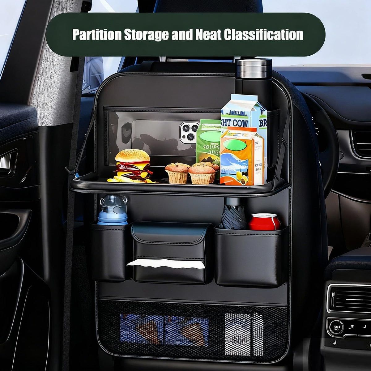 1 Pack - Car Organizer, Back Seat Car Organizer, Back Seat Organizer, Seat Back Organizer.(Black)