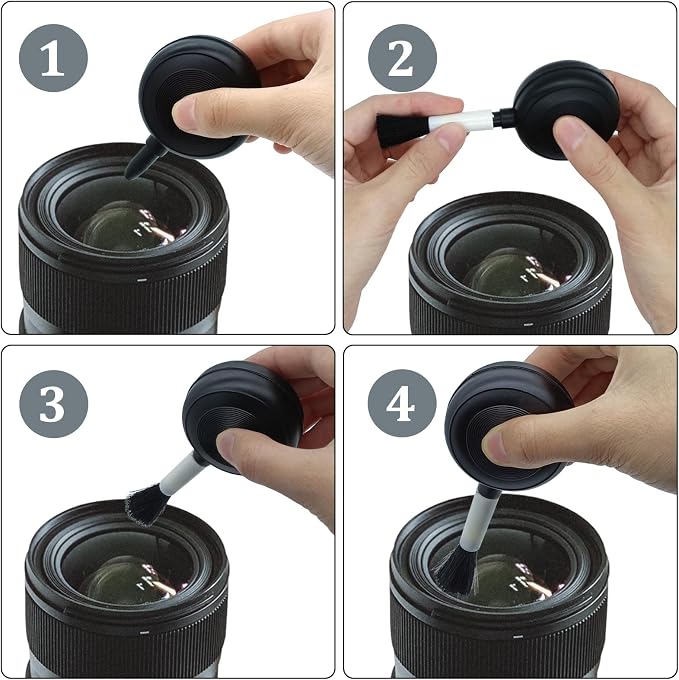 Lens Cleaning Kit Contains 2 Pcs Rubber Rocket Air Blower Duster, Lens Cleaning