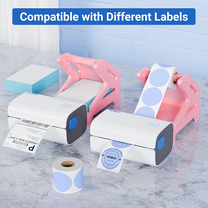Label Holder, Compatible with Rolls and Fan-Fold Labels, Thermal Label Paper