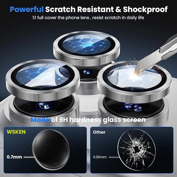 WSKEN for iPhone 17 Pro/iPhone 17 Pro Max Camera Lens Protector