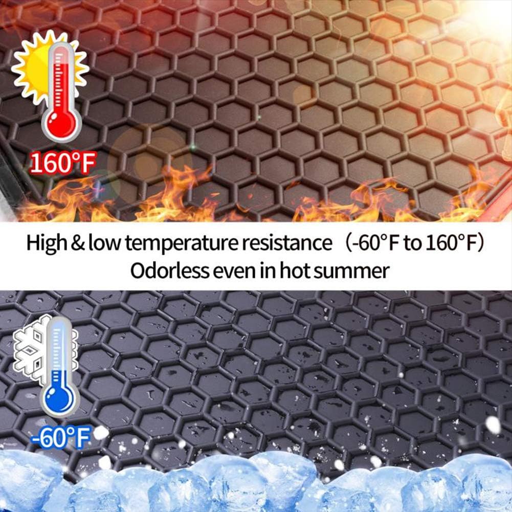 Car Floor Mats Custom Fit for Toyota Camry 8th 2018 2019 2020 2021 2022 2023 2024 Full Black Rubber Car Floor Liners Set All Weather Season Protection Heavy Duty Odorless