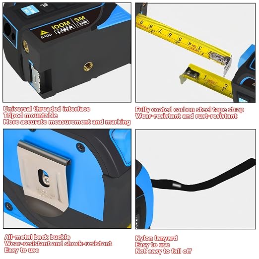 tape measure 4-in-1 laser Digital Measuring Tape & 80m/262ft Laser Distance