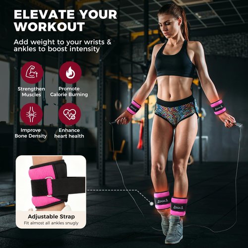 BAGAIL 10 lb Weighted Vest - Black | Ankle & Wrist Weights 2 lb - Pink for Enhanced Workouts
