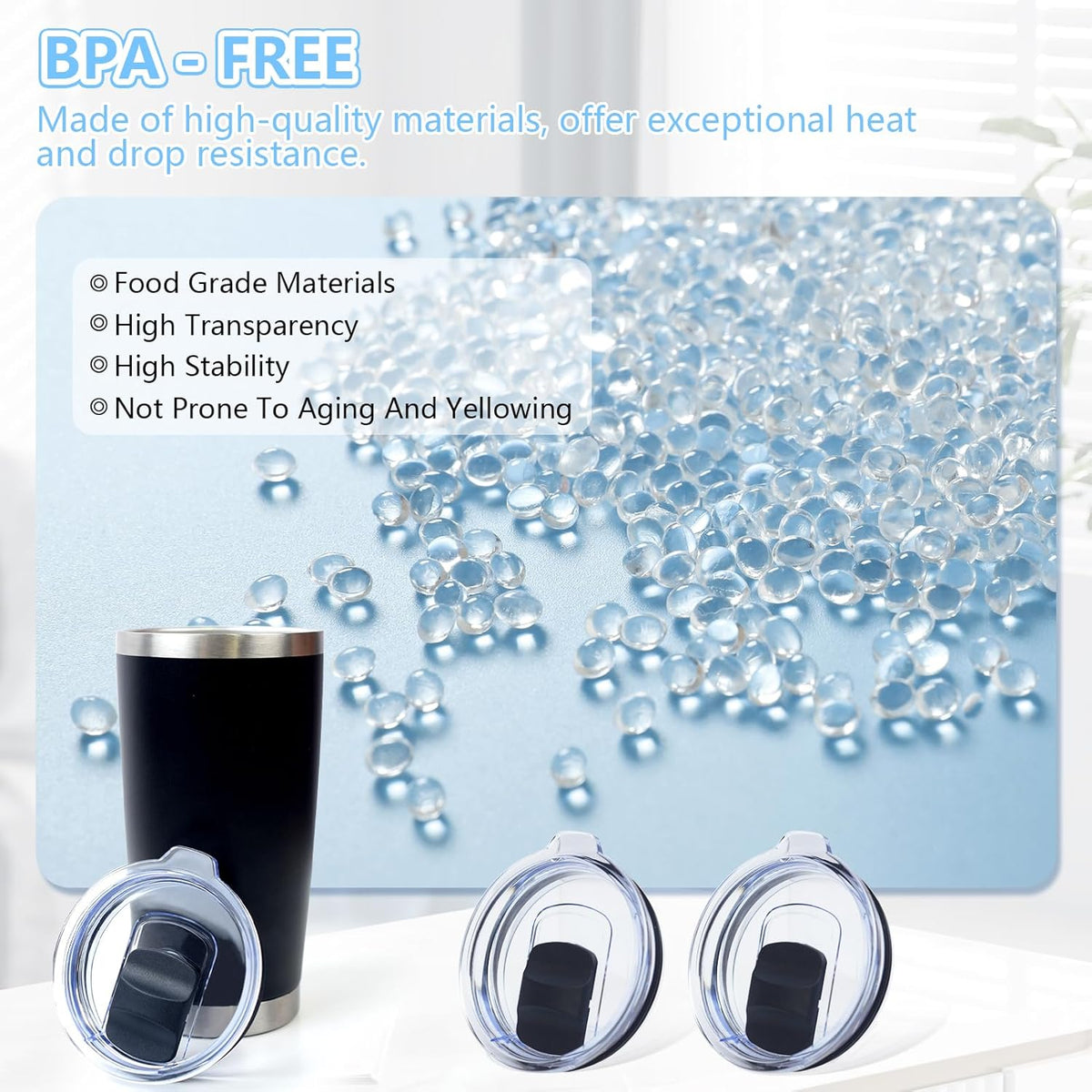 YETI Magnetic Slider Replacement Lids - 6 Pack Spill Proof Covers for 20 oz Tumblers & Mugs | BPA Free