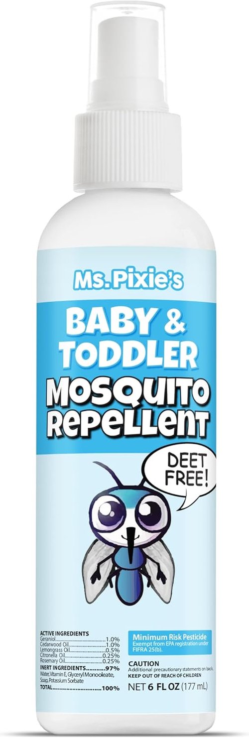 Ms. Pixie’s Mosquito Repellent for Babies & Toddlers - DEET-Free, Gentle Outdoor Protection, 3 oz
