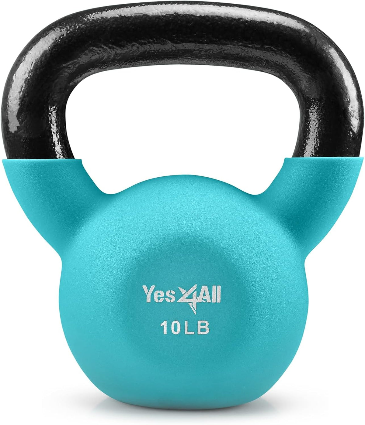 Yes4All Kettlebell - Neoprene Coated Cast Iron for Home Gym | 5-65 LB with Wide Grip Handle & Flat Bottom