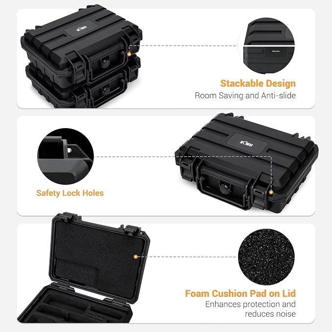 KIWIFOTOS Waterproof Hard Case for DJI Osmo Pocket 4 3 Creator/Power Expansion