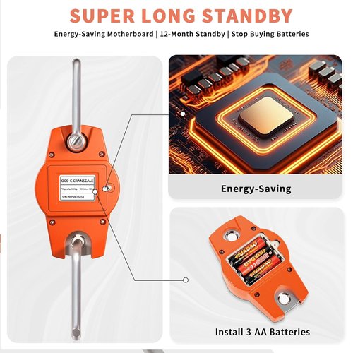 High-Accuracy Hanging Scale 660lb/300kg - Durable Aluminum Frame with LCD Display | Versatile Fishing & Luggage Scale