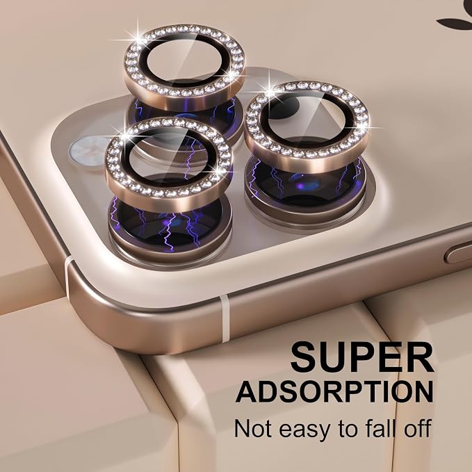 Misea Compatible for iPhone 16 Pro/iPhone 16 Pro Max Camera Lens Protector Bling