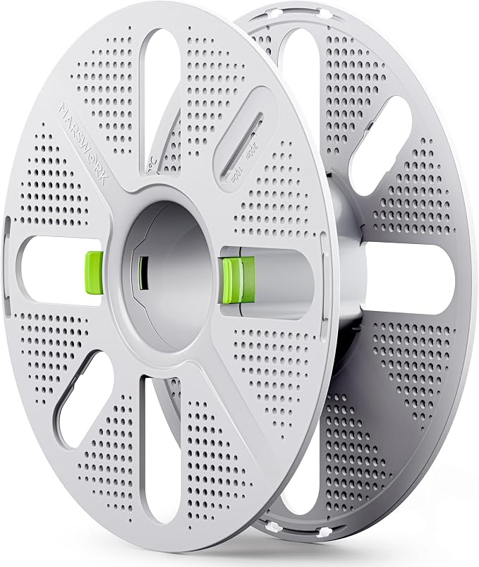 Quick-Swap Reusable Spool for Refill Filament, Two-Finger Press Design