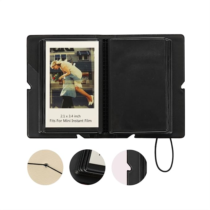 Mini Photo Album Holds 28 Pockets 2x3 Inch Pictures Fits