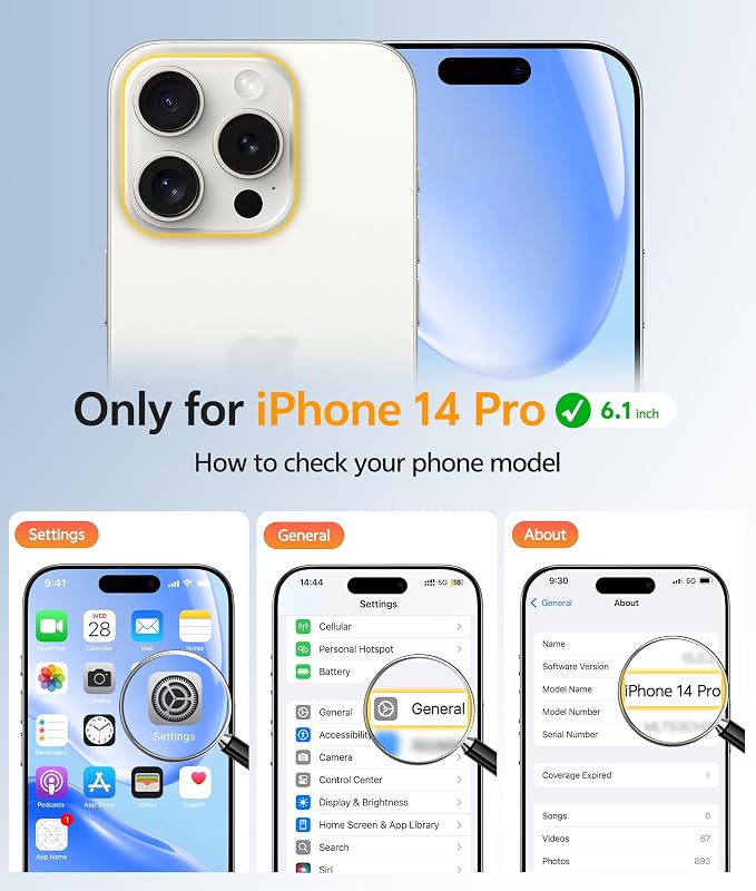 FNTCASE for iPhone 14 Pro Case: Translucent Matte Cases