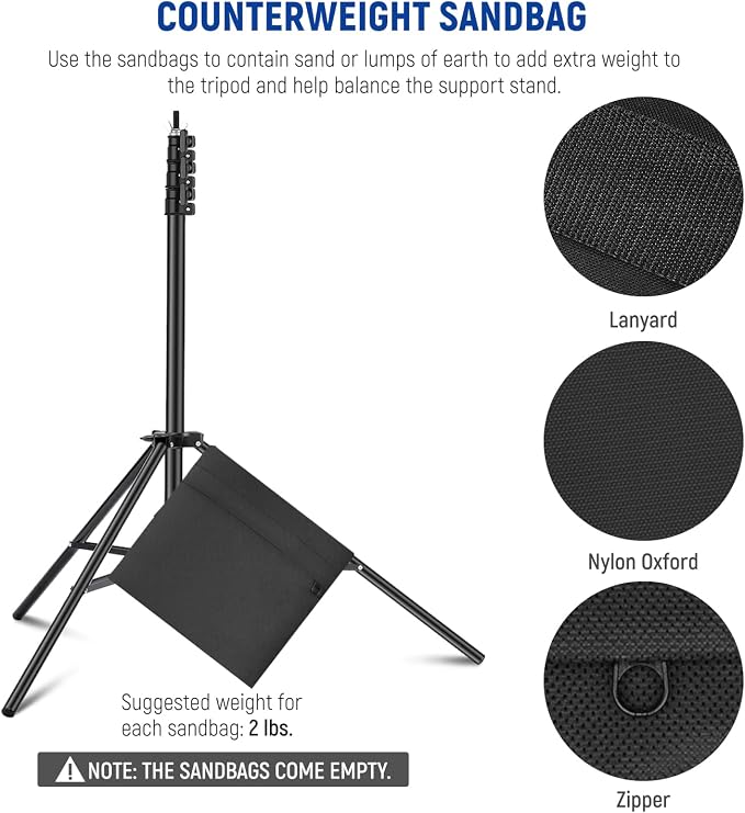 NEEWER 8.5x10ft Adjustable Backdrop Stand Kit, Photography Background Support