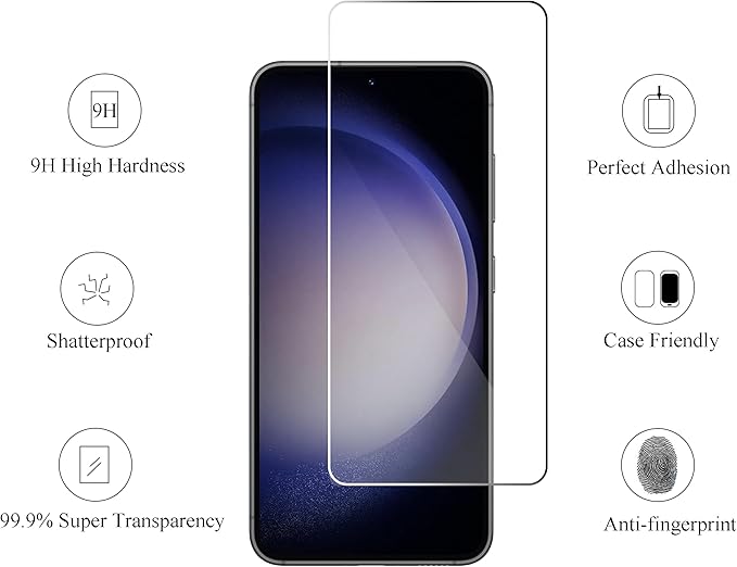 Ailun Screen Protector for Galaxy S23 FE 3Pack + 3Pack Camera Lens Tempered