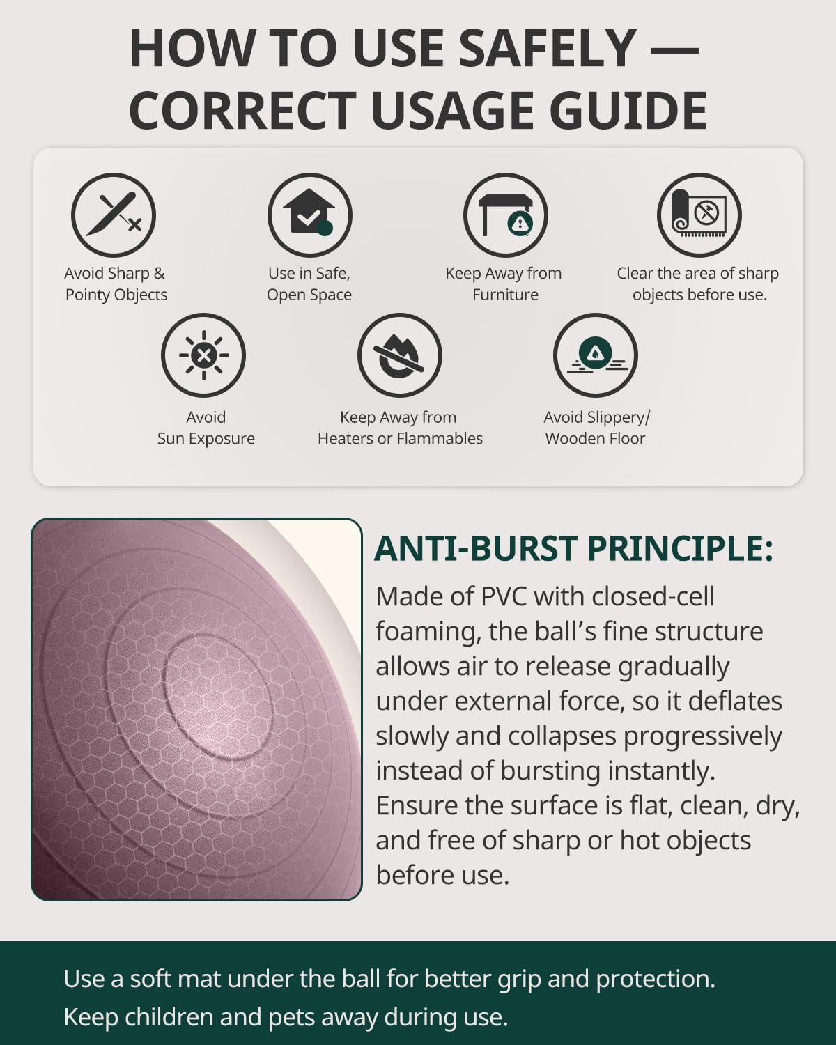 Trideer Exercise Ball - Stability Ball for Yoga, Pilates & Core Training | Office Seating & Balance Chair