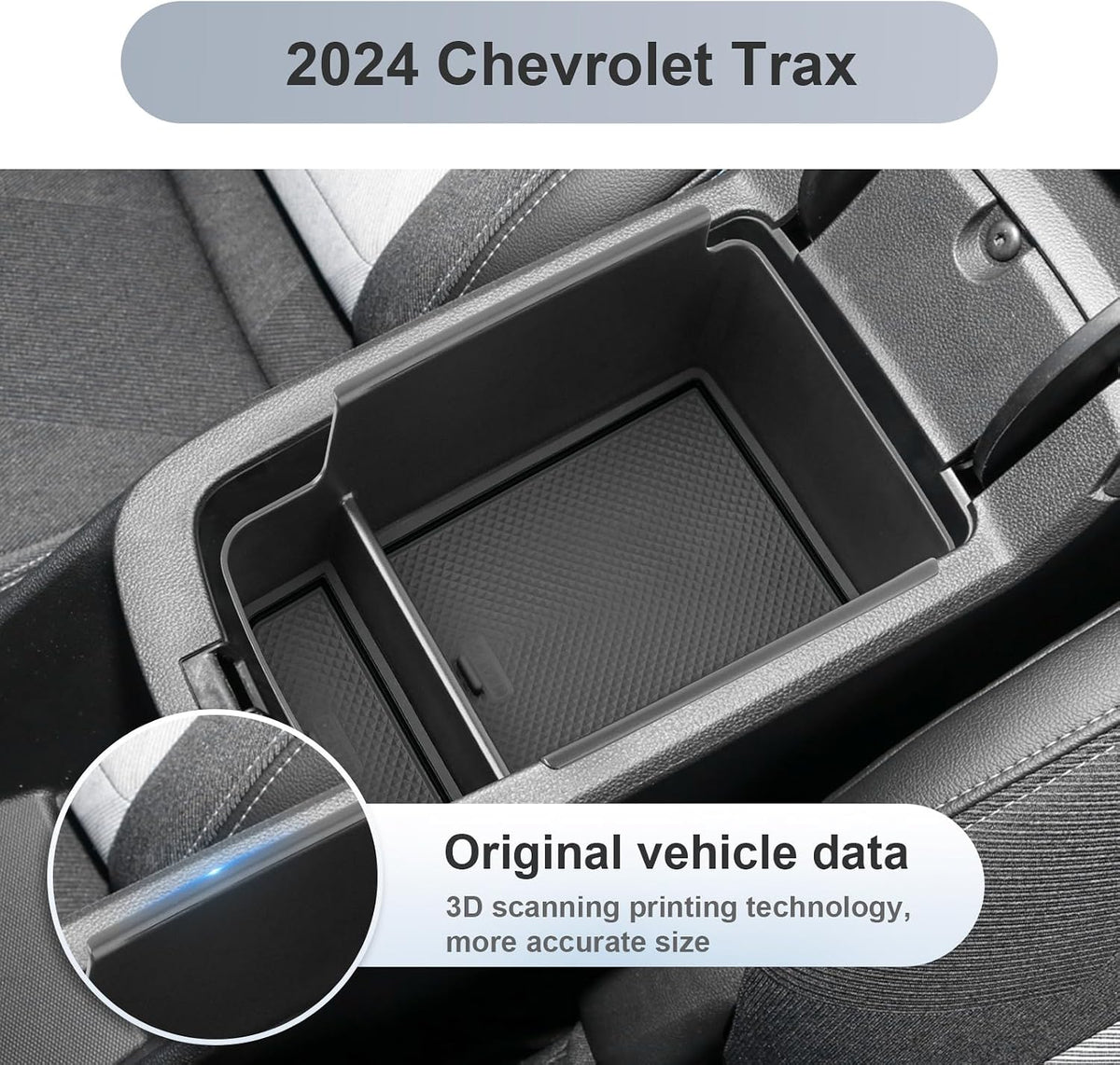 SKTU for 2024 2025 2026 Chevrolet Trax Center Console Organizer 2024-2026 Chevy Trax Insert ABS Materials Tray Armrest Storage Box 2024 2025 2026 Chevy Trax Accessories with Sunglasses Holder (Black)
