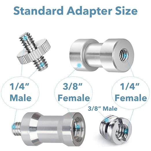 16PCS Camera Screws Mount Set 1/4 Inch and 3/8 Inch Threaded Converter Screws