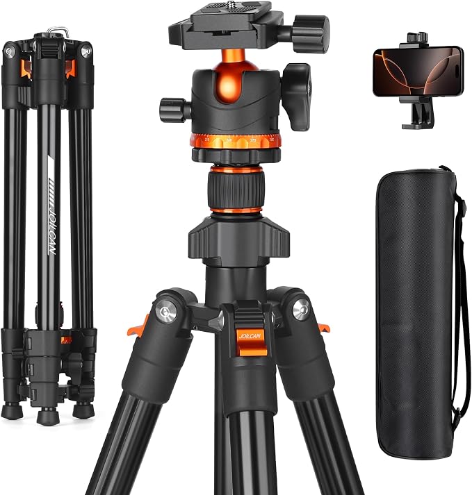 JOILCAN 66" Camera Tripod, Travel Tripod
