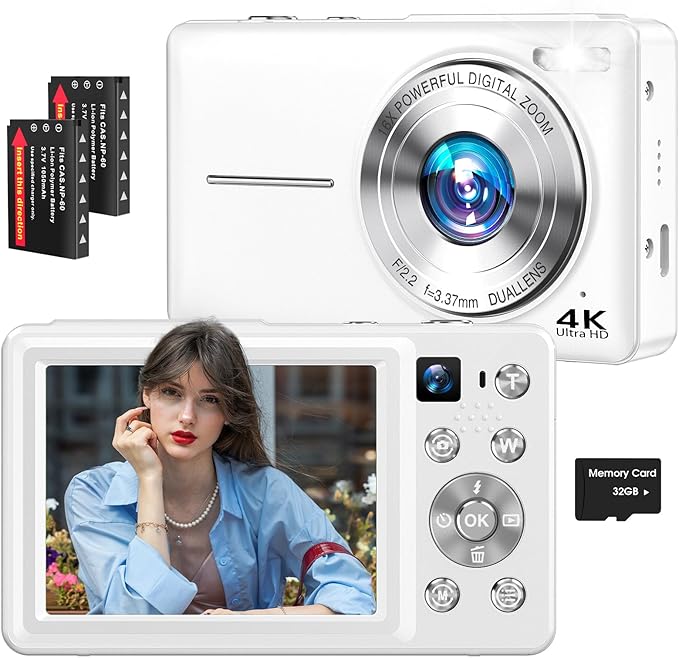 4K Digital Camera, 64MP Autofocus Vlogging Camera