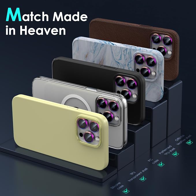 YWXTW CameraLens Protector, Tempered Glass Screen Metal Individual Cover