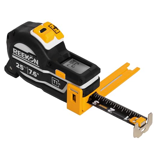 REEKON T1M Utility Digital Tape Measure 25 ft – Bluetooth Smart Measuring Tool