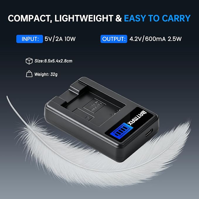 Batmax 2Pcs 1300mAh NB-6L NB-6LH Battery + LCD USB Charger