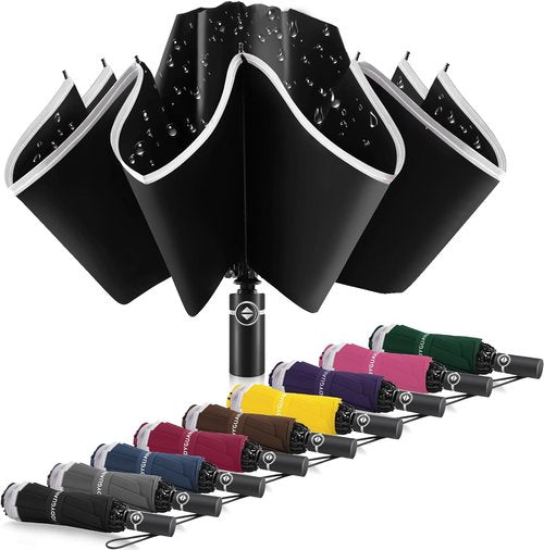 Bodyguard Inverted Umbrella - Large Windproof Design for Rain & Sun | Compact Reverse with Reflective Stripe, Teflon-Coated, Travel-Friendly
