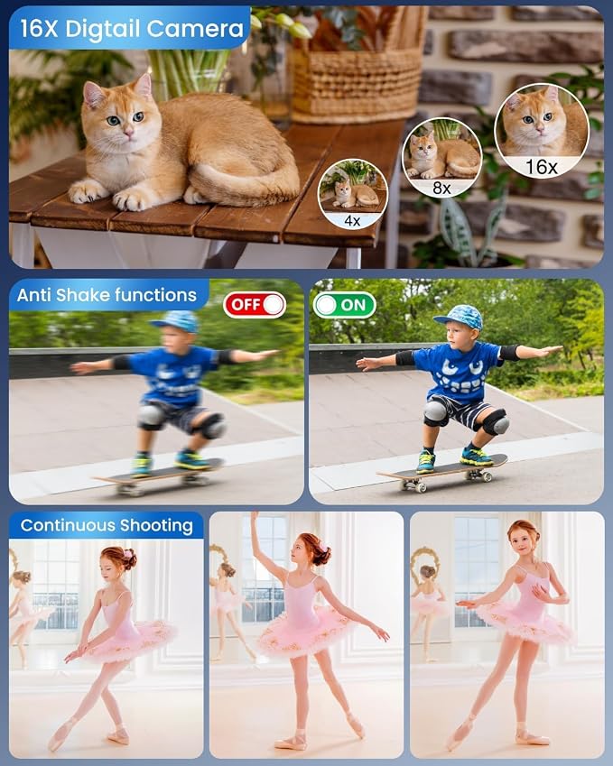 Digital Camera 4K for Kids-48MP Autofocus Vlogging Camera