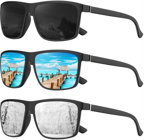 KALIYADI Polarized Sunglasses - UV Protection for Men & Women | Perfect for Driving, Fishing & Golf (3-Pack)