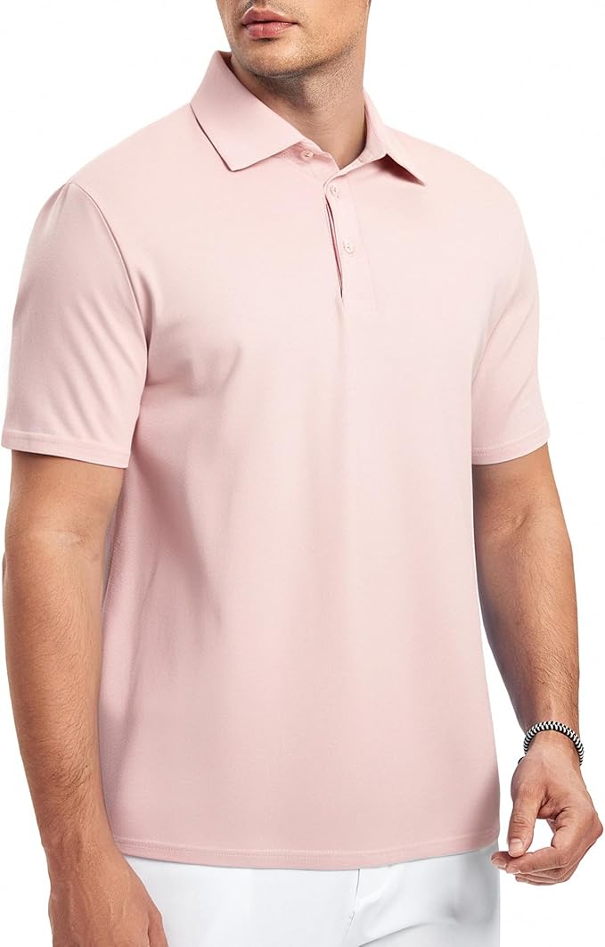 Alex Vando Mens Golf Shirt Moisture Wicking Quick-Dry Short Sleeve Casual Polo Shirts for Men