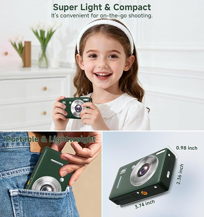 Digital Camera, 44MP FHD 1080P Point and Shoot Digital Camera