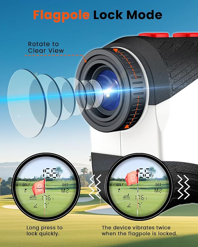 Golf Rangefinder with Slope, 1200 Yards Laser Range Finder Golfing, 7X