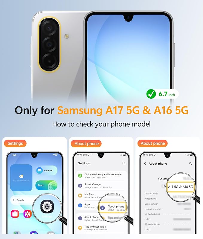 FNTCASE for Galaxy A17/A16 5G Phone Case: for Samsung A17 Cases Matte
