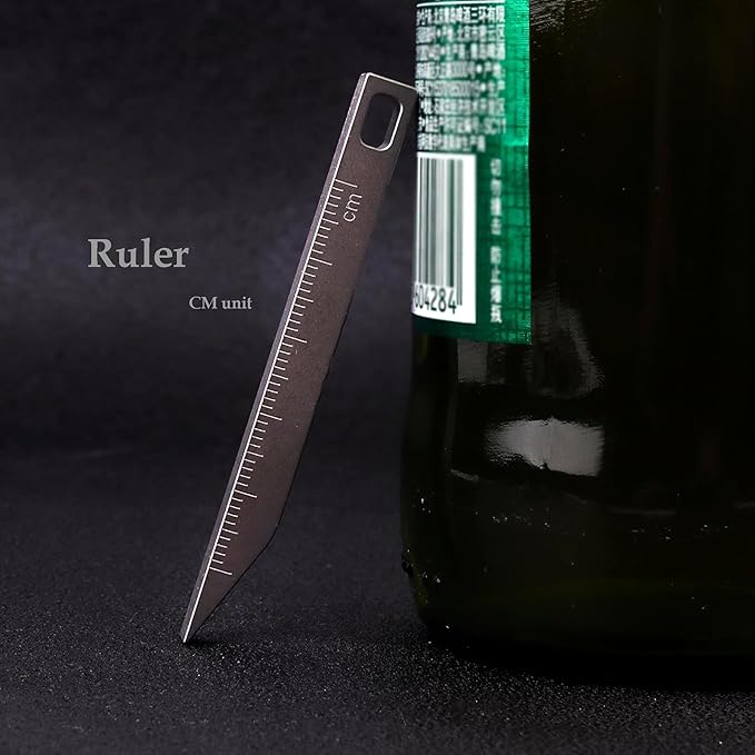 Pry Bar Mini Titanium Pry Bar Keychain with CM Unit Scale Package/Can Opener for Everyday Carry
