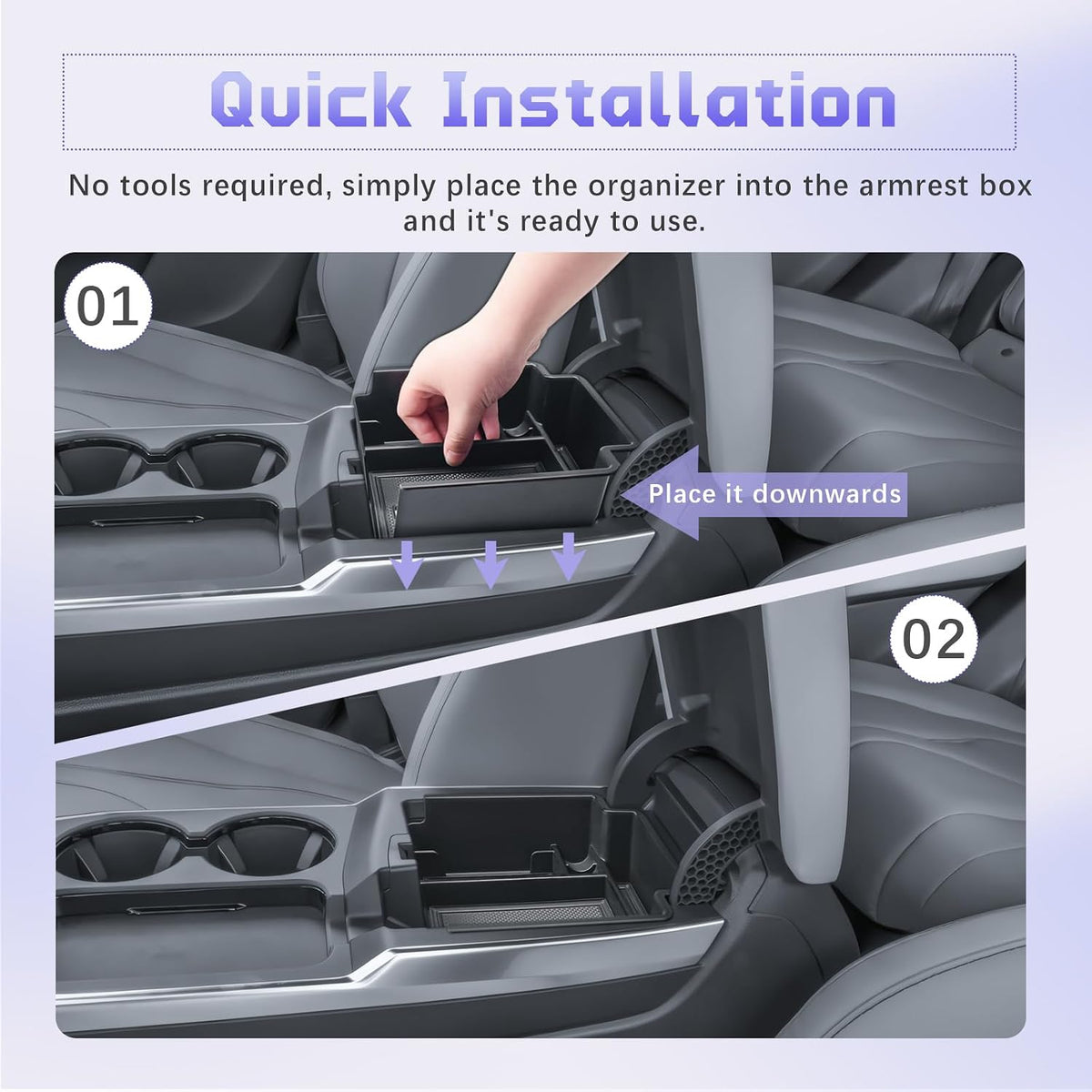 RUNROAD Center Console Organizer Tray Compatible with 2025 2026 Acura RDX Accessories, Insert Armrest Storage Box For Acura RDX Middle Console Tray Interior Accessories Coin Holder