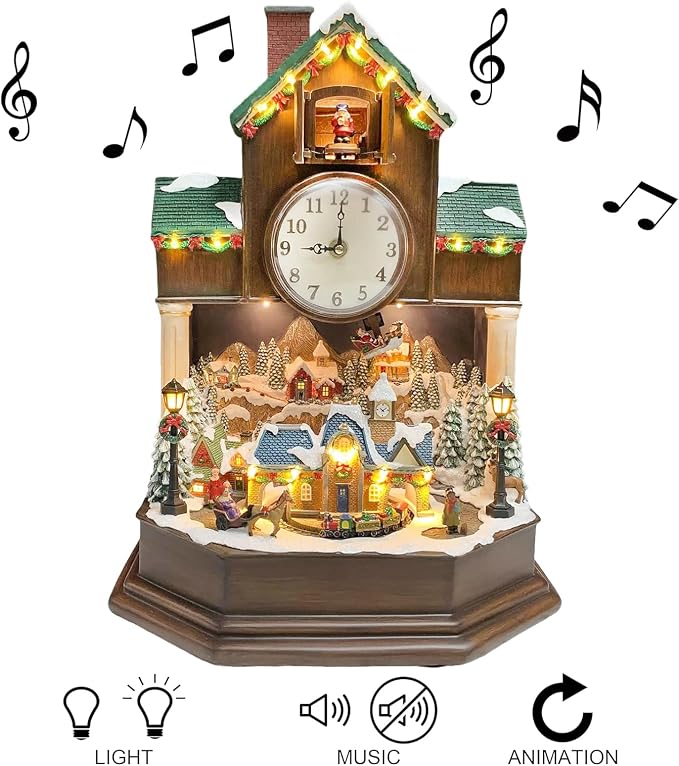 MOMENTS IN TIME 17.1” Christmas Cuckoo Clock