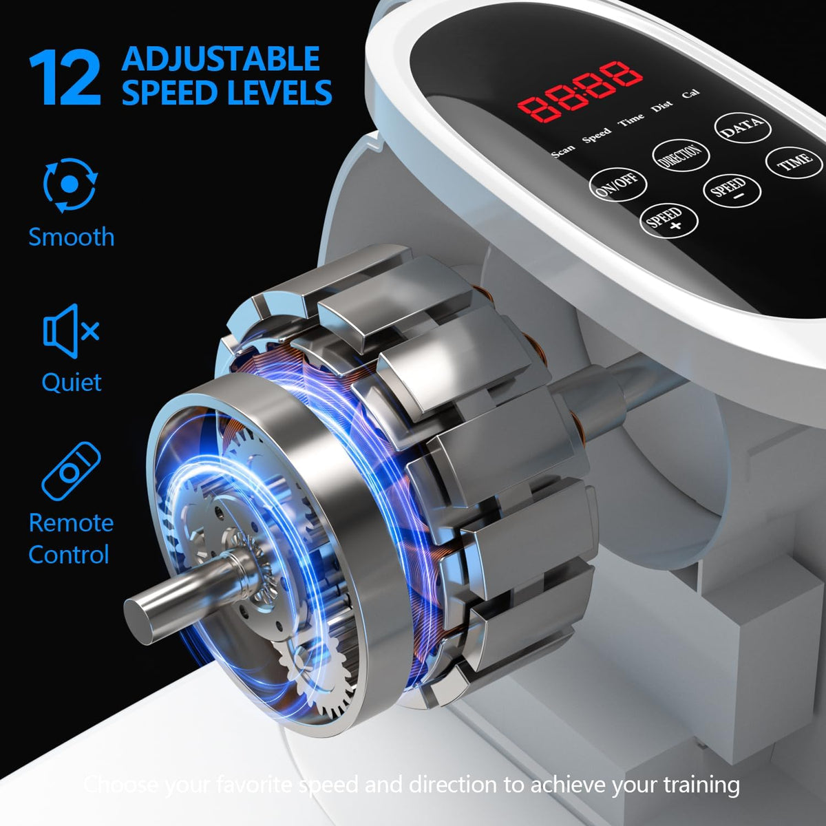 Under Desk Elliptical Machine - Portable Mini Leg Exerciser for Seniors | Quiet Electric Foot Pedal for Home Office