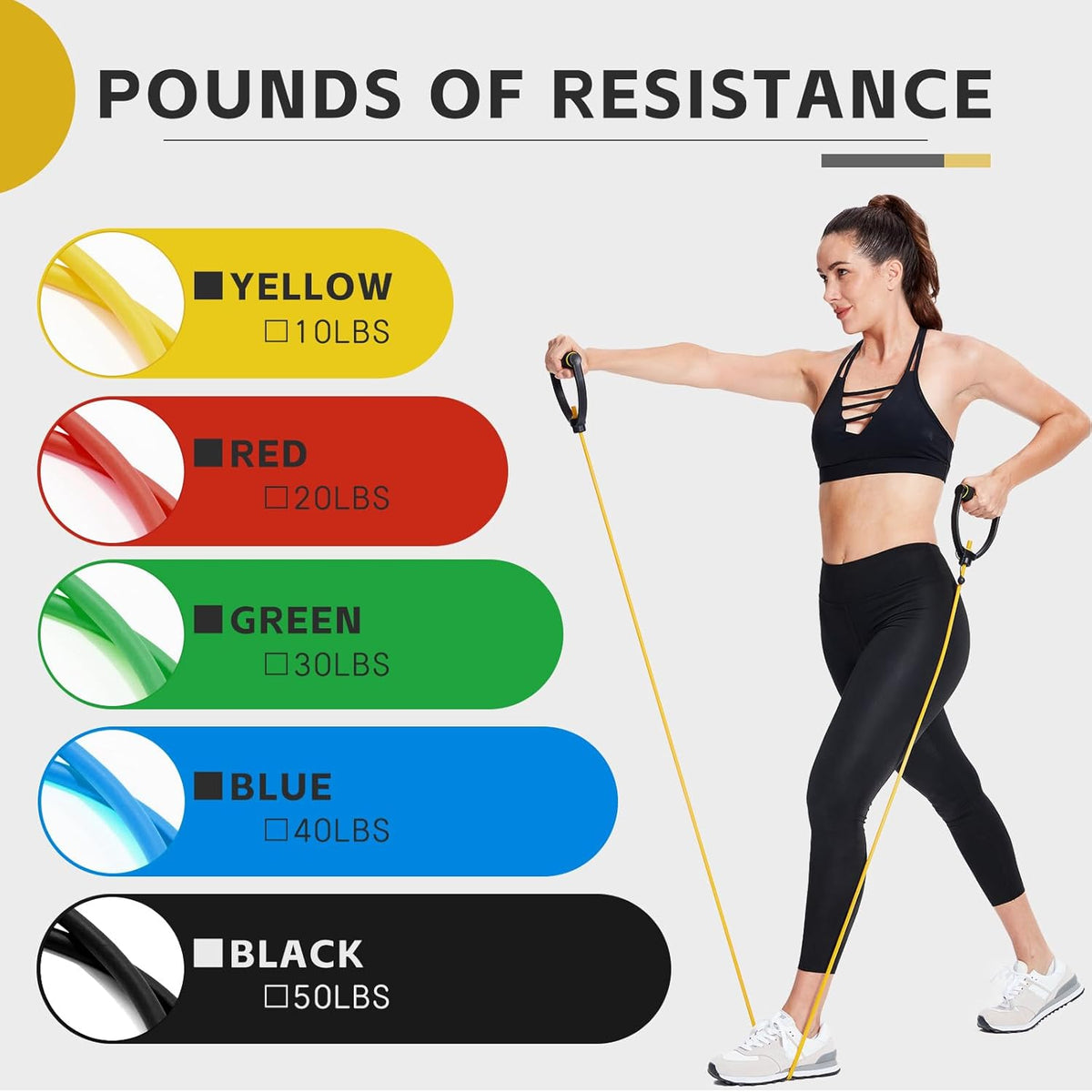 Skiennix Resistance Exercise Bands - 3 PCS Set with Handles | Ideal for Men & Women Workouts