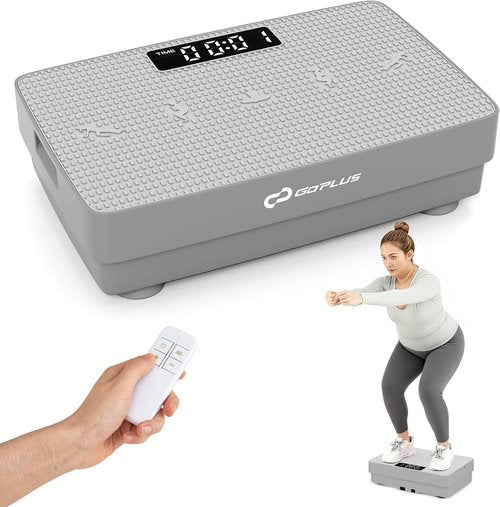 Goplus Vibration Plate - Full Body Exercise Machine for Lymphatic Drainage | Remote & LED Display