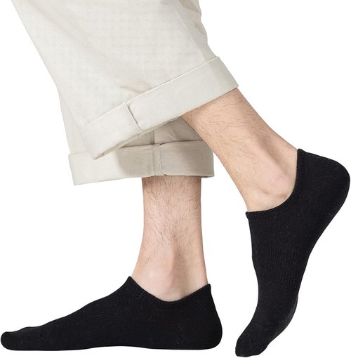 Jormatt Men's No Show Socks - Cotton Low Cut Ankle Socks with Non-Slip Grips | 6/8/12 Pairs